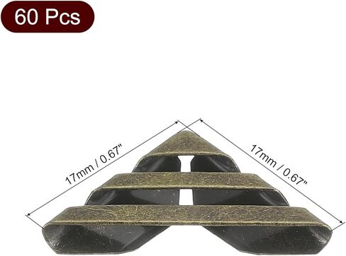 Generic 60 Pcs 17mm Metal Book Edge Protectors, Corner Guard for Journals, Scrapbooks, Albums, Notebooks, Bronze in Saudi Arabia