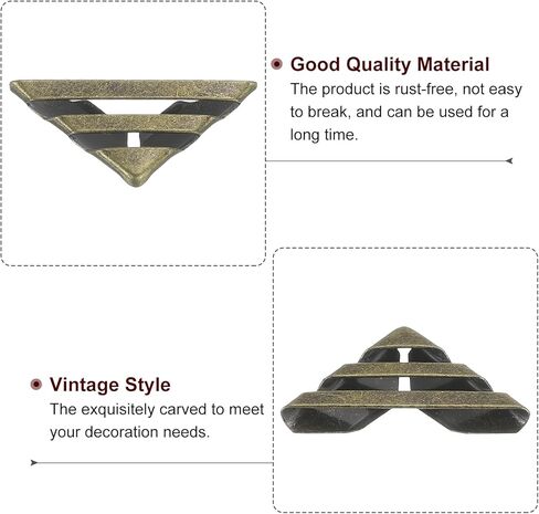 Generic 60 Pcs 17mm Metal Book Edge Protectors, Corner Guard for Journals, Scrapbooks, Albums, Notebooks, Bronze in Saudi Arabia