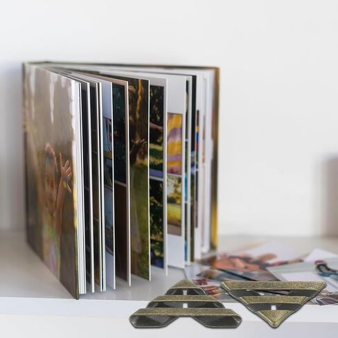 Generic 60 Pcs 17mm Metal Book Edge Protectors, Corner Guard for Journals, Scrapbooks, Albums, Notebooks, Bronze in Saudi Arabia