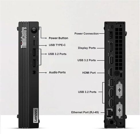كمبيوتر مكتبي Lenovo ThinkCentre M70q Tiny - معالج Intel Core i3-10300 الجيل العاشر - ذاكرة وصول عشوائي DDR4 سعة 16 جيجابايت - SSD سعة 256 جيجابايت - WiFi - لوحة مفاتيح وماوس - Windows 11 Pro (متجدد) in Kuwait