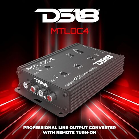 DS18 MTLOC4 محول إخراج خط عالي إلى منخفض ذو 4 قنوات مع تشغيل عن بعد | مقاومة الإدخال 20/60/20 كيلو أوم قابلة للتحديد | محول مستوى مكبر الصوت 40 فولت إلى RCA in Kuwait