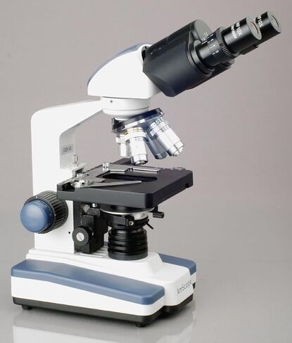 AmScope B120B-5M Digital Siedentopf Binocular Compound Microscope, 40X-2000X Magnification, Brightfield, LED Illumination, Abbe Condenser, Double-Layer Mechanical Stage, Includes 5MP Camera with Reduction Lens and Software in Saudi Arabia