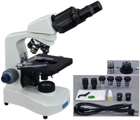 OMAX 40X-2000X LED Binocular Compound Microscope with Reversed Nosepiece and Extra Bright Oil Darkfield Condenser in Saudi Arabia