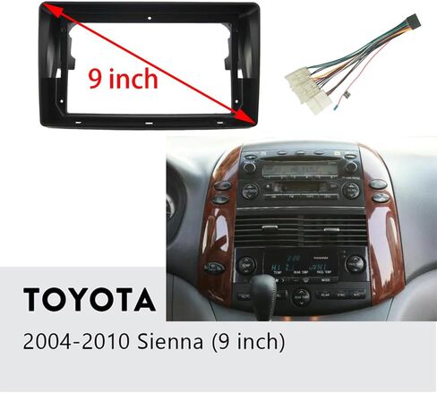 Fits for Toyota Sienna 2004-2010 Car Radio Stereo Fascia Frame Double DIN 9 inch Dash Installation Mounting Kit in Saudi Arabia