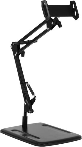 Adjustable Mobile Phone and Tablet Holder Stand for Live Streaming and Desktop Use, Black Multipurpose Smartphone and Tablet PC Stand with Flexible Arm for Content Creators in Saudi Arabia