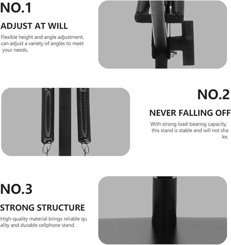 Adjustable Mobile Phone and Tablet Holder Stand for Live Streaming and Desktop Use, Black Multipurpose Smartphone and Tablet PC Stand with Flexible Arm for Content Creators in Saudi Arabia