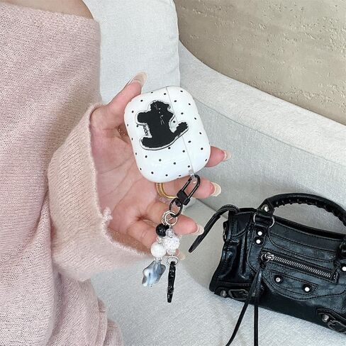 for AirPods Pro 3 Earbud Case(2025),Cute Cartoon 3D Black Kitten Cat Polka Dot Pattern Design,for Airpods Pro 3rd Gen Protective Cover for Boys Girls in Saudi Arabia