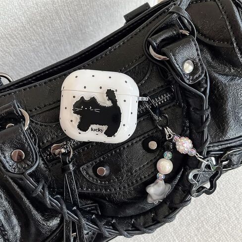 for AirPods Pro 3 Earbud Case(2025),Cute Cartoon 3D Black Kitten Cat Polka Dot Pattern Design,for Airpods Pro 3rd Gen Protective Cover for Boys Girls in Saudi Arabia