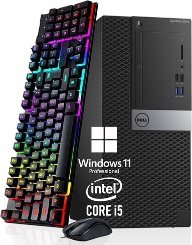 كمبيوتر سطح المكتب Dell OptiPlex 3040 Mini Tower، رباعي النواة i5-6500 يصل إلى 3.6 جيجاهرتز، ذاكرة وصول عشوائي 16 جيجابايت، 256 جيجابايت SSD، لوحة مفاتيح وماوس، واي فاي، BT، Windows 11 Pro (متجدد) in Saudi Arabia