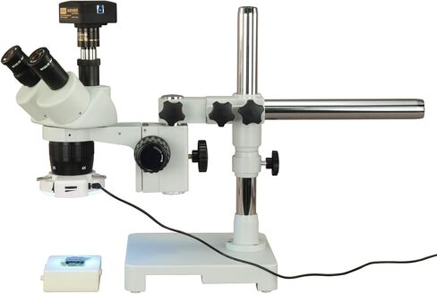 Trinocular 10X-20X-40X 5MP USB 3.0 Stereo Single Bar Boom Stand Microscope with 56 LED Ring Light in Saudi Arabia