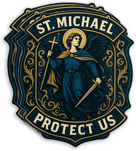 (3Pcs-2") St Michael Sticker Saint Michael Protect Us Decal Catholic Christian Waterproof Die-Cut Vinyl Sticker for Laptop Water Bottle Tumbler Kindle Decal Gift for Her Him 2 Inches in Saudi Arabia