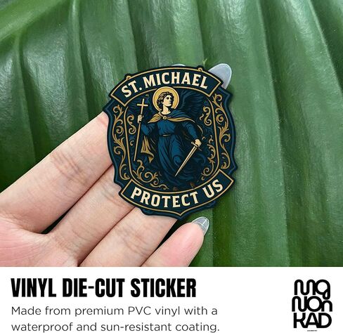 (3Pcs-2") St Michael Sticker Saint Michael Protect Us Decal Catholic Christian Waterproof Die-Cut Vinyl Sticker for Laptop Water Bottle Tumbler Kindle Decal Gift for Her Him 2 Inches in Saudi Arabia