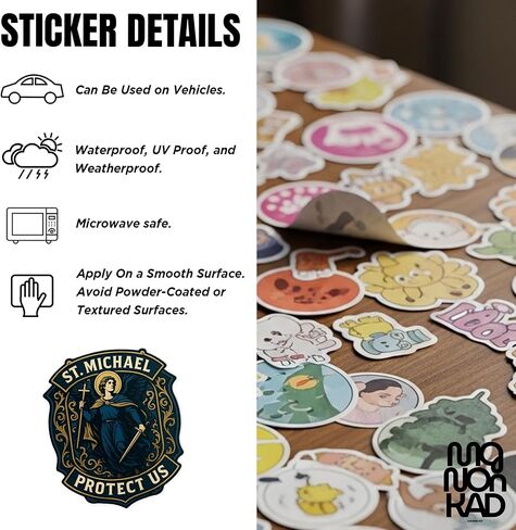 (3Pcs-2") St Michael Sticker Saint Michael Protect Us Decal Catholic Christian Waterproof Die-Cut Vinyl Sticker for Laptop Water Bottle Tumbler Kindle Decal Gift for Her Him 2 Inches in Saudi Arabia