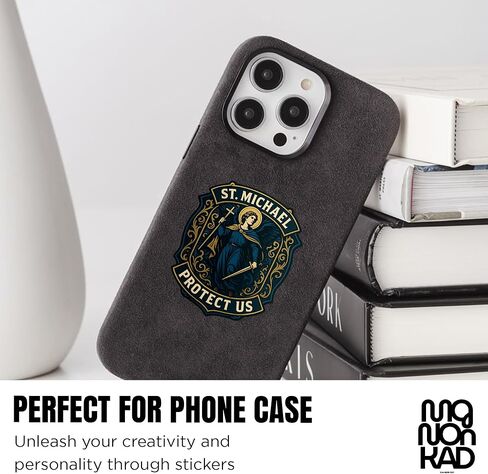 (3Pcs-2") St Michael Sticker Saint Michael Protect Us Decal Catholic Christian Waterproof Die-Cut Vinyl Sticker for Laptop Water Bottle Tumbler Kindle Decal Gift for Her Him 2 Inches in Saudi Arabia