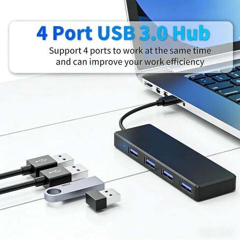 USB 3.0 Hub for HP ProBook 4 G1i 16-inch Notebook AI PC- Customizable, 4 Ports USB A Splitter, Multiple USB Hub for Keyborad, Mouse, Flash Drive, Printer, PC and More in Saudi Arabia