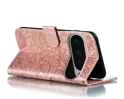 For Google Pixel 9 Pro XL/10 Pro XL Embossing Wallet Case Kickstand Magnetic Flip Cover Credit Cards Slot PU Leather Shockproof Flip Magnetic Case For Google Pixel 9 Pro XL (Pink) in Kuwait