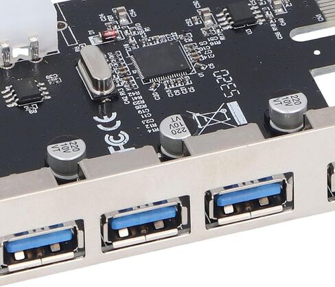 PUSOKEI 4 Ports USB 3.0 PCIE Expansion Card, PCI Express to USB 3.0 Hub Card, 5Gbps SuperSpeed Data Transfer, Built in Self Powered Technology, for Desktop PC in Kuwait