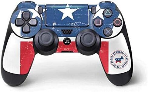 غلاف Skinit المخصص للألعاب متوافق مع وحدة تحكم PS4 Pro/Slim - تصميم Trump 2020 باللونين الأحمر والأبيض والأزرق in Kuwait