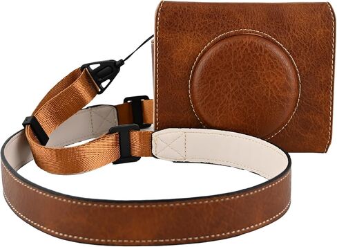 SOFORT 2 Case, Premium PU Litchi Leather FullBody Camera Case Bag Cover for Leica SOFORT 2 With Neck Strap (White) in Saudi Arabia