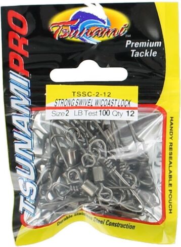Tsunami Snap Swivel Strong Swivels with Coast Locks [Size 6-1/0, 65-165lb] in Saudi Arabia