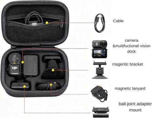 Fotoleey Carrying Case for DJI Osmo Nano - Hard Shell, Shockproof Travel Case with Wrist Strap, Carabiner & Mount Adapter in Kuwait
