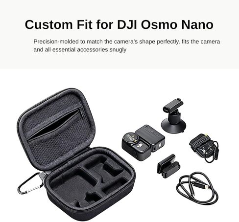Fotoleey Carrying Case for DJI Osmo Nano - Hard Shell, Shockproof Travel Case with Wrist Strap, Carabiner & Mount Adapter in Kuwait