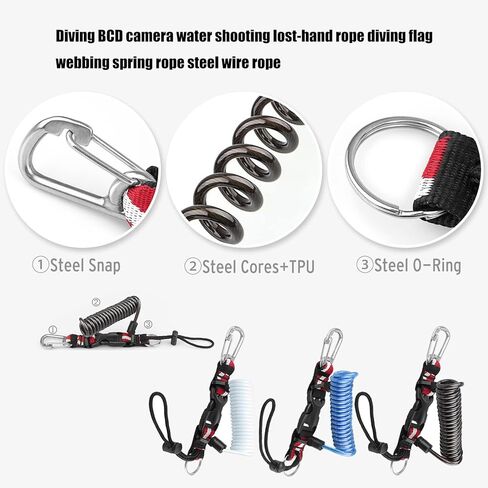 Quick Disconnect Rotating Snap Hook Lanyard Professional Scubas Gear for Attaching Underwater Cameras Light Corrosions Diving in Saudi Arabia