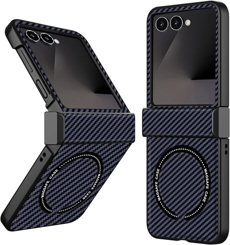 حافظة Migexxkj لهاتف Samsung Galaxy Z Flip 7 مع حماية مفصلية، حافظة هاتف مغناطيسية لهاتف Z Flip 7 مع Mag-Safe، شحن لاسلكي غير قابل للانزلاق، حافظة واقية مقاومة للصدمات من البولي كربونات الصلب (أسود) in Kuwait