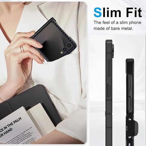 حافظة Migexxkj لهاتف Samsung Galaxy Z Flip 7 مع حماية مفصلية، حافظة هاتف مغناطيسية لهاتف Z Flip 7 مع Mag-Safe، شحن لاسلكي غير قابل للانزلاق، حافظة واقية مقاومة للصدمات من البولي كربونات الصلب (أسود) in Kuwait