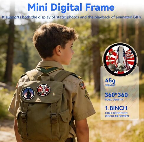 1.89 Inch Digital Button Badge Photo Frame, Mini LED Electronic Pin with Touch Control, Supports Photos, GIFS & Animations, Personalized Gift for Events in Saudi Arabia