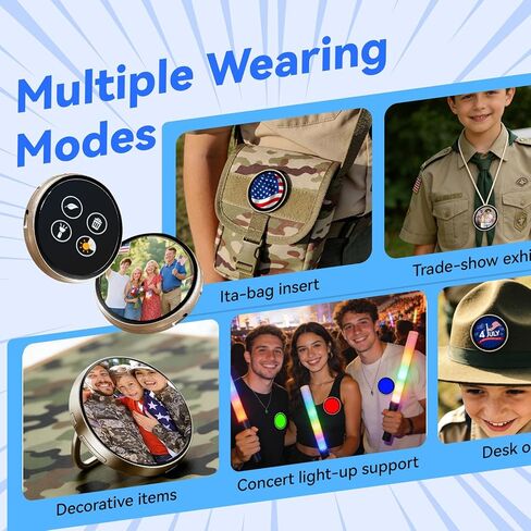 1.89 Inch Digital Button Badge Photo Frame, Mini LED Electronic Pin with Touch Control, Supports Photos, GIFS & Animations, Personalized Gift for Events in Saudi Arabia