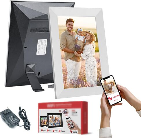 10.1-Inch Digital Photo Frame, 12/32/64gb Memory Options, 1280 * 800 Touchscreen, Supports Multi-User Connection, Remote Transfer, Automatic Rotation, and Photo/Video Sharing White-16G in Saudi Arabia