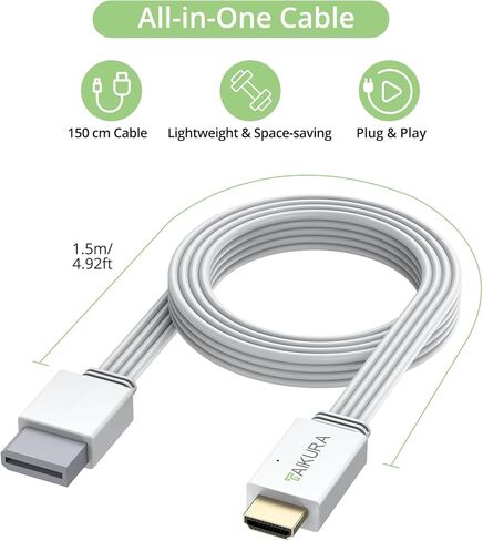 Wii to HDMI Adapter and Converter in White for Wii with Built-in Cable Plug and Play Supports All Wii Display Modes Digital HDMI Output with Zero Loss for Full HD 1080P TV, Monitor, Projector in Kuwait