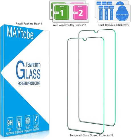 MAYtobe [عبوة من قطعتين] مصمم لهاتف Samsung Galaxy A23 5G واقي شاشة من الزجاج المقسى، صديق للحافظة، خالٍ من الفقاعات، سهل التركيب in Saudi Arabia