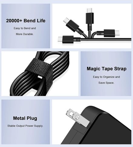 شاحن USB C بقدرة 65 وات متوافق مع ASUS Zenbook 3 13 14 S Deluxe UX390 UX390U UX325 UX325E UX325JA UX425 UX435 UX490 UX490UA UX393، Chromebook Flip C213 C302 C403 Type C in Saudi Arabia