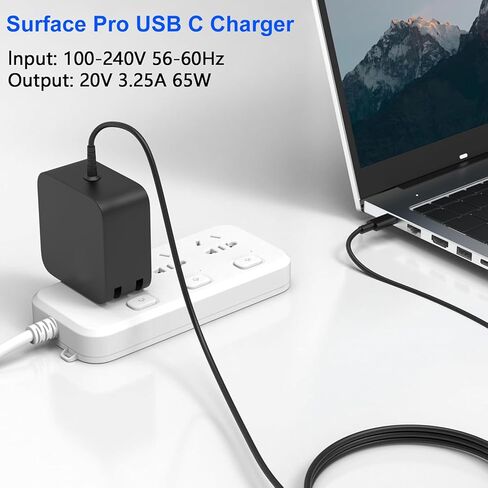 شاحن 2025 USB C Surface Pro بقدرة 65 وات متوافق مع Microsoft Surface Pro 12(2025) Copilot+ PC 11 10 9 Surface Pro 13 بوصة 2105 AI USB Type C سلك إمداد الطاقة in Kuwait