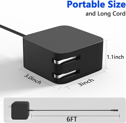 شاحن 2025 USB C Surface Pro بقدرة 65 وات متوافق مع Microsoft Surface Pro 12(2025) Copilot+ PC 11 10 9 Surface Pro 13 بوصة 2105 AI USB Type C سلك إمداد الطاقة in Kuwait