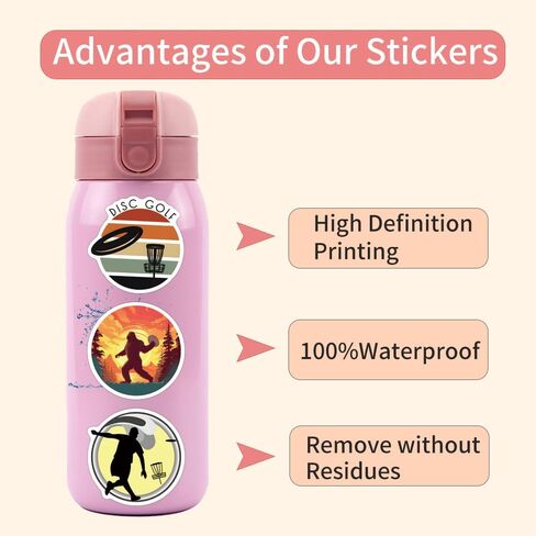 55Pcs Disc Golf Stickers Pack, Waterproof Vinyl Stickers for Water Bottle, Laptop,Party Favors & Gifts for Girls, Women, and Kids (Golf) in Kuwait