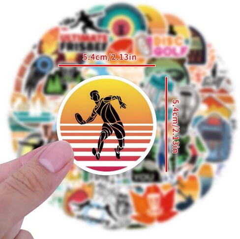 55Pcs Disc Golf Stickers Pack, Waterproof Vinyl Stickers for Water Bottle, Laptop,Party Favors & Gifts for Girls, Women, and Kids (Golf) in Kuwait