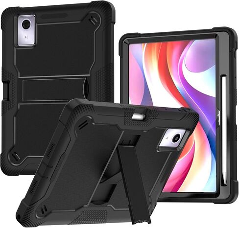 for Lenovo Idea Tab 11 Case 2025/K11 Gen2/Moto Pad 60 Neo 11 Inch, 3-in-1 Shockproof Cover w/Pen Holder, Soft Silicone & Hard PC, Horizontal Foldable Stand, Screenless Front, No Stylus (Black) in Saudi Arabia
