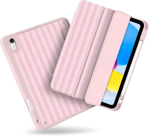 MecBevia Case for iPad 11 inch A16 (2025 11th Generation) / iPad 10.9 inch (2022 10th Gen) A3354, A3355, A3356, A2696, A2757, A2777 – Built-in Pencil Holder & Auto Wake/Sleep, Nude Vibe Checkered in Saudi Arabia