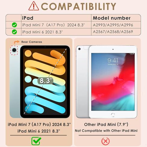 حافظة سيليكون DETUOSI متوافقة مع iPad mini 7 A17 Pro 2024/ iPad mini 6 2021 8.3 بوصة، مع حزام كتف وقلم، حافظة واقية بزوايا متعددة الرؤية، وردي مبهر in Saudi Arabia
