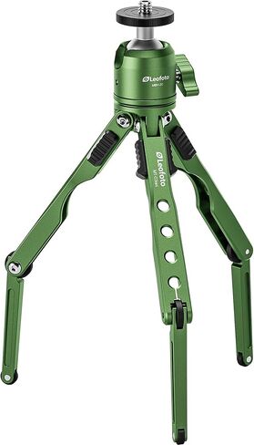 Leofoto MT-03mini Mini Table Top Tripod Kit w MBH-20 Ball Head | CNC Pocket Stand | Flexible Spider Legs |Lightweight 0.29lb Max Load 4.4lb | for Cameras, Smartphone Vlog, Photography Travel (Silver) in Saudi Arabia