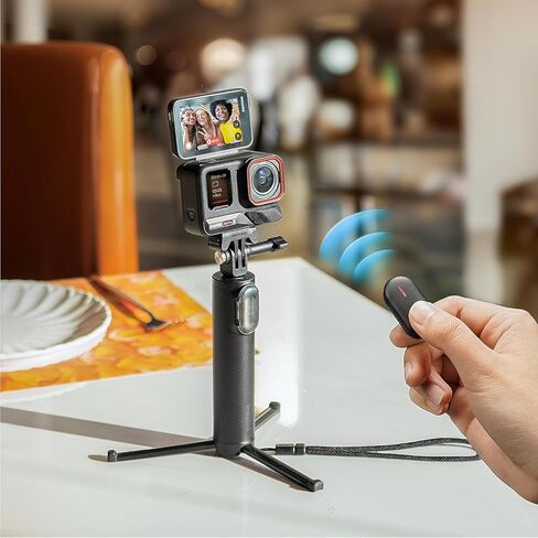 Insta360 Mini 2-in-1 Tripod 2.0 Remote Kit (1/4" Mount) for insta360 X5/X4 Air/GO Ultra/GO 3S/Ace Pro 2، عمود غير مرئي وحامل ثلاثي مدمج، جهاز تحكم عن بعد صغير للتحكم في الكاميرا عن بعد، حامل 1/4 بوصة in Kuwait