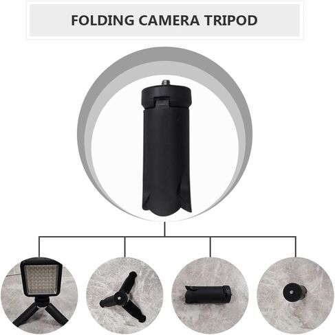 4pcs Foldable Phone Tripod and Folding Camera Tripod with 1/4 Inch Screw for Vlogging Live Streaming Video Recording Compact Compatible with Smartphones and Micro Cameras in Kuwait