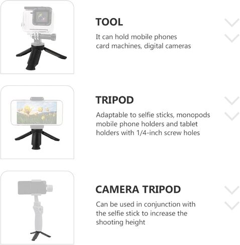 4pcs Foldable Phone Tripod and Folding Camera Tripod with 1/4 Inch Screw for Vlogging Live Streaming Video Recording Compact Compatible with Smartphones and Micro Cameras in Kuwait