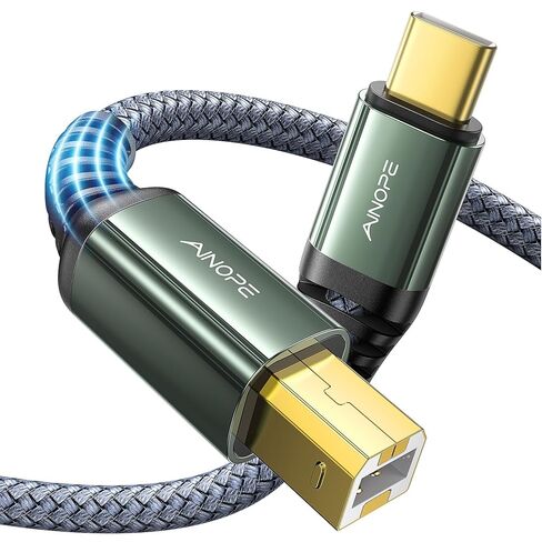 كابل AINOPE USB B إلى USB C[سرعة عالية] كابل طابعة USB C إلى USB B بطول 6.6FT لجهاز MacBook Pro/Air، سلك MIDI لبيانو Yamaha Casio الرقمي، لوحة مفاتيح MIDI، وحدة تحكم DJ، DAC إلى iPad in Saudi Arabia