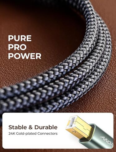 AINOPE USB B to USB C Cable【High Speed】 6.6FT USB C to USB B Printer Cable for MacBook Pro/Air, MIDI Cord for Yamaha Casio Digital Piano, MIDI Keyboard, DJ Controller, DAC to iPad in Saudi Arabia