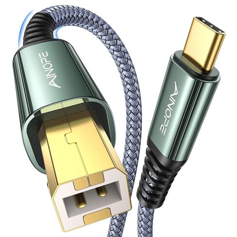 AINOPE USB B to USB C Cable【High Speed】 6.6FT USB C to USB B Printer Cable for MacBook Pro/Air, MIDI Cord for Yamaha Casio Digital Piano, MIDI Keyboard, DJ Controller, DAC to iPad in Saudi Arabia