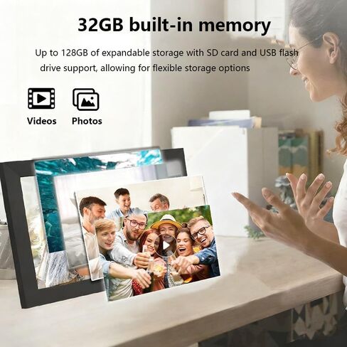 Digital Photo Frame,15.6-Inch,Built-in 32gb Memory,1920 * 1080 IPS High-Definition Touchscreen,Multi-User Connection,Remote Transfer,Automatic Rotation,Time Display, Photo/Video Sharing Black in Saudi Arabia